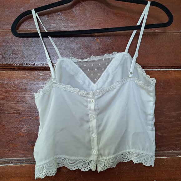 Brandy Melville White Lingerie Crop Top • Tagless • Pit 15" • XS/S - Picture 8 of 9
